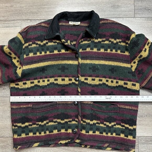 Vintage Aztec Western Wool Blend Jacket Size M/L Made In Canada Le Chateau - Picture 6 of 7